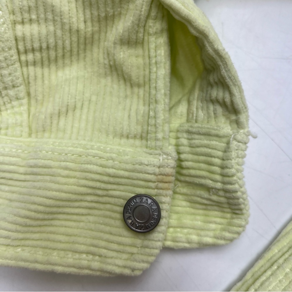 zara men’s neon lime corduroy jacket M L125-13 - Picture 5 of 8
